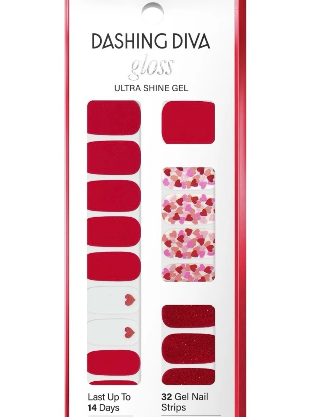 Dashing Diva Gloss Ultra Shine Gel Nail Stickers Strips, Girl Crush, 32 Count